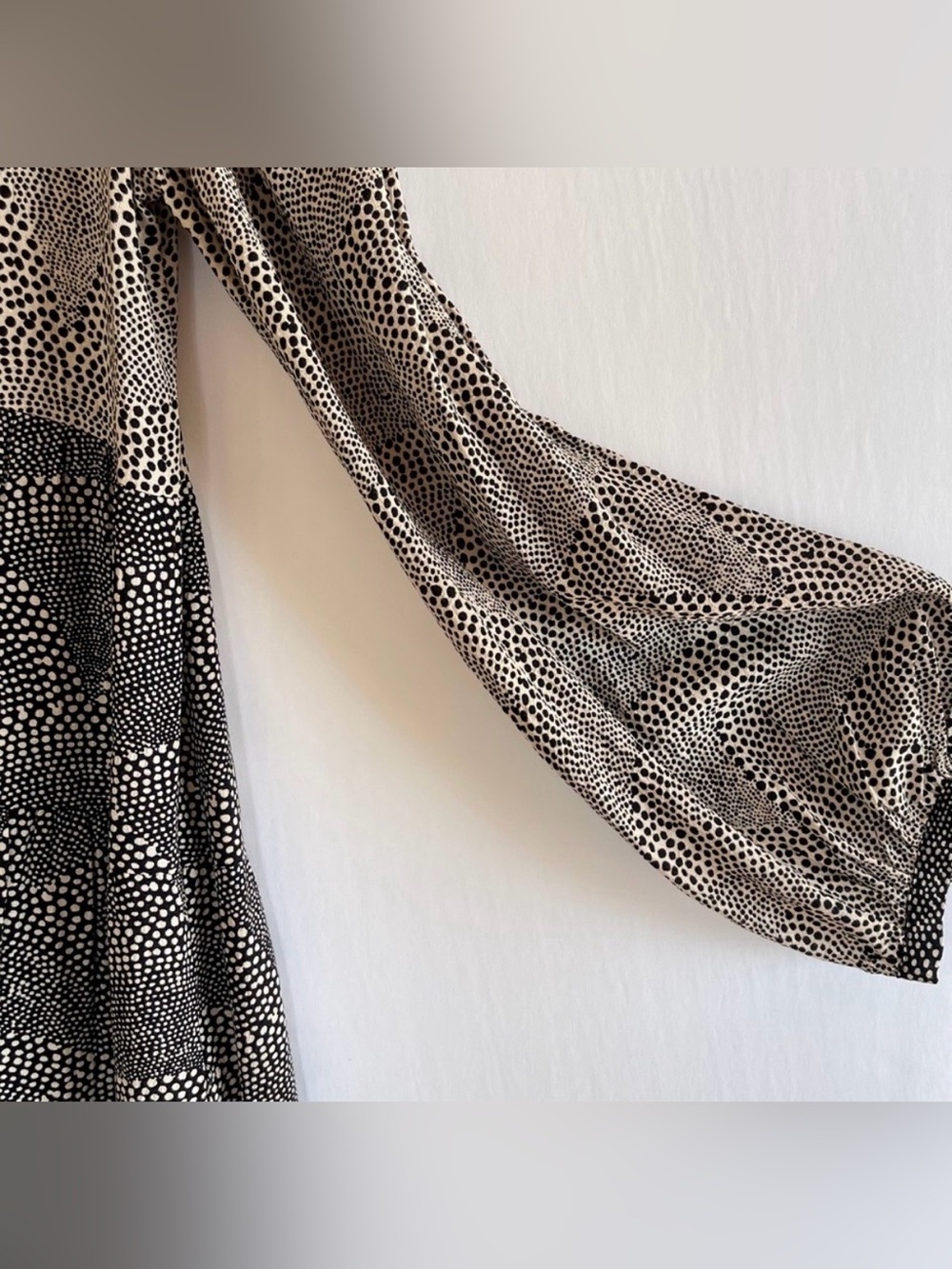 Maeve Anthropologie Black Tan Boho Printed V-Neck Long Sleeve Tiered Dress XL - Picture 7 of 12
